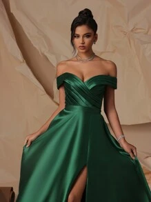 VIPGIRL High Waist Elegant Women Evening Party Dress, Show Your Long Legs Prom Semi Formal Wedding Guest Dress, For Birthday, Graduation, Homecoming - 綠色 - 查看 7