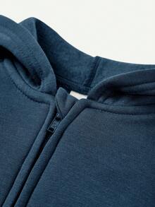 Cozy Pixies Baby Boys' Solid Color Hoodie And Pants Set - Blue - View 6