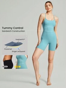 GLOWMODE Peto deportivo FeatherFit™ de 8" pulgadas - Azul Cadete - Ver 2