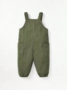 Cozy Pixies 寶寶男孩口袋背帶連身褲 - 軍綠色 - 查看 2