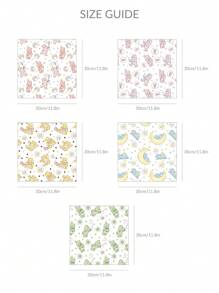 SHEIN X Care Bears 5件套天然竹纤维婴儿拍嗝巾、洗脸巾、多用途棉布巾 30*30cm 礼品[Oeko-Tex认证] - 彩色 - 查看 6