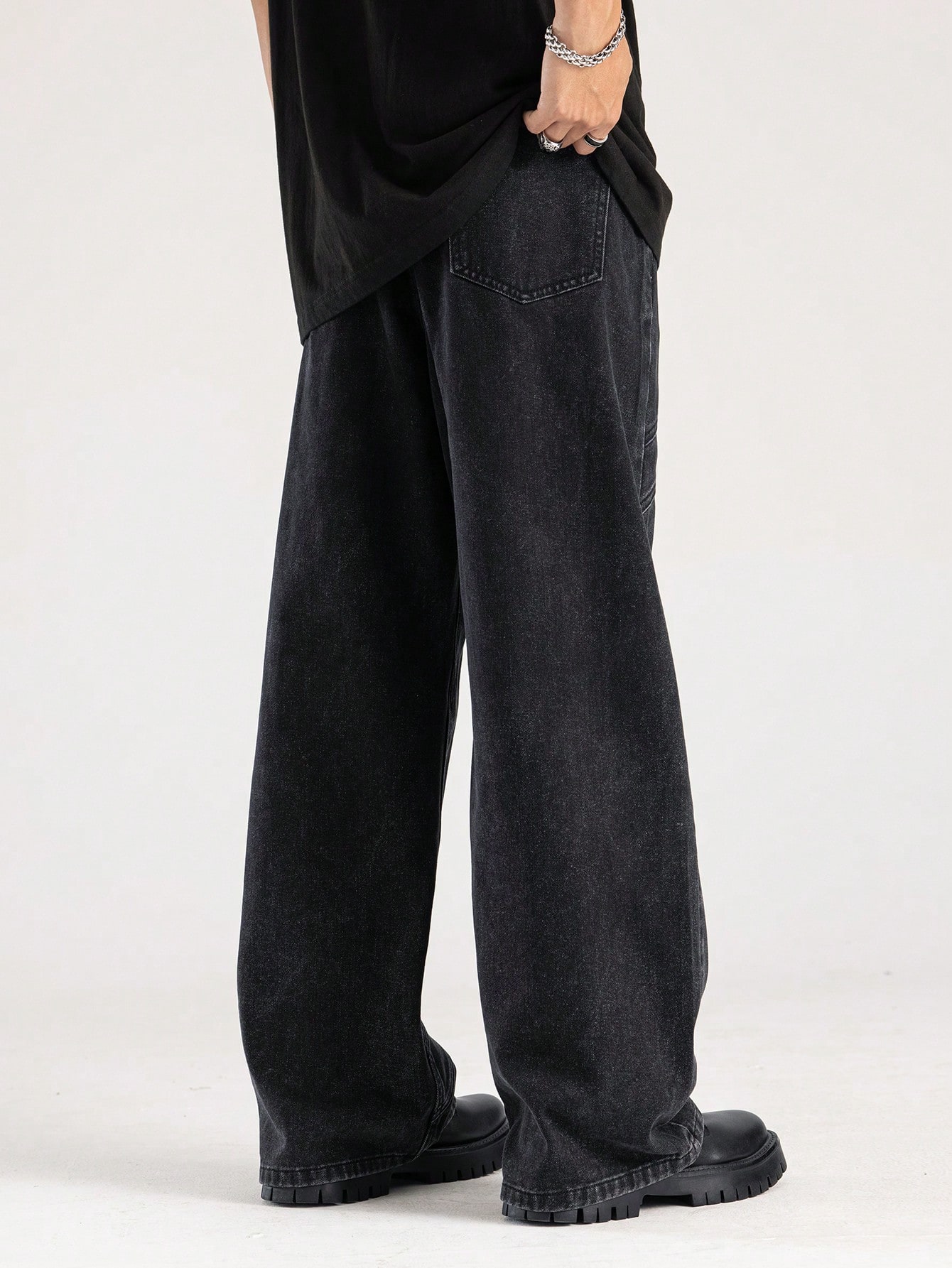 Our Street Life Men Splicing Baggy Jeans Long Baggy Pants