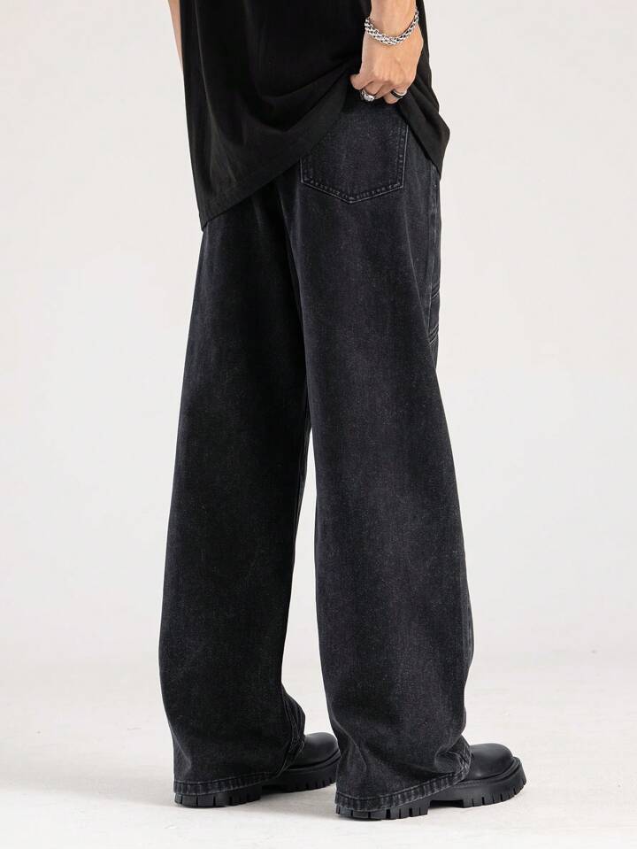Our Street Life Men Splicing Baggy Jeans Long Baggy Pants