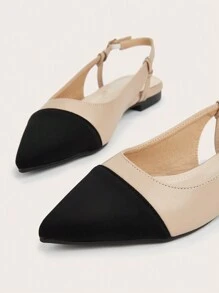 Zapatos planos elegantes franceses, zapatos elegantes con punta blanda y huecos, sandalias de media puntera para mujeres nobles