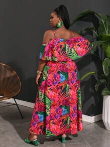 Slaydiva Lockeres Bedrucktes Kleid Für Übergewichtige Im Urlaub