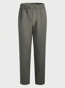 AKNOTIC Business Casual 男士易打理梭织休闲直筒裤，带口袋 - 軍綠色 - 查看 3