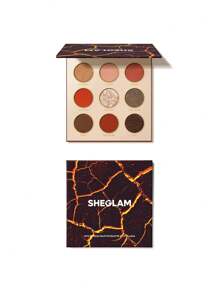 SHEGLAM مجموعة ظلال العيون Lots To Lava Palette 9 ألوان مطفية لامعة برتقالية بنية تدوم طويلاً بدون تلطخ ناعمة قابلة للدمج سهلة الارتداء ظلال العيون هدايا لعيد الميلاد والشتاء علامة تجارية جمال مكياج مستحضرات تجميل للنساء الفتيات مثالي لفصل الخريف الشتاء مثالي ل- Y2K أزياء أنيقة هدية حفلة جاهز أفضل لون