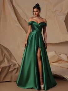 VIPGIRL High Waist Elegant Women Evening Party Dress, Show Your Long Legs Prom Semi Formal Wedding Guest Dress, For Birthday, Graduation, Homecoming - 綠色 - 查看 3