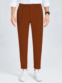 Manfinity Mode Men Slim-Fit Casual Tapered Suit Pants - Redwood - View 5