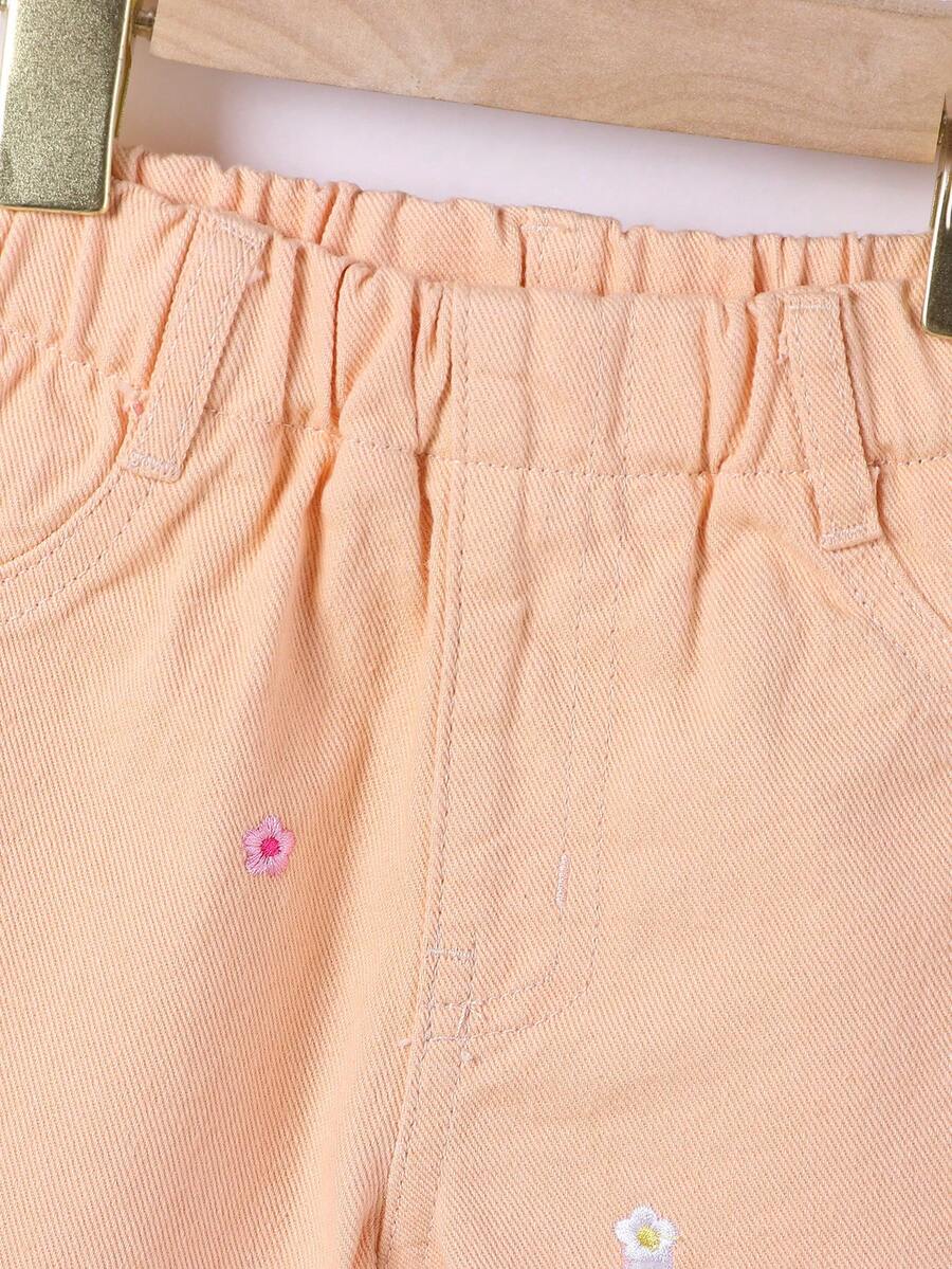 Vacation Style Cute Casual Loose Fit Blue Jeans With Colorful Flower