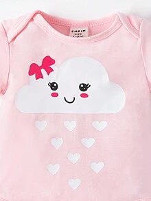 SHEIN 嬰兒女裝連鎖帶、帽子、網紗裙套裝，春夏季禮物首選，舒適、可愛、休閑 - 彩色 - 查看 4