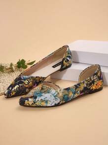 Modische Damenschuhe mit spitzen Zehen im Retro-Design, flache Schuhe mit Mehrfarbendesign und Cut Out für Frühling, Herbst und alle Jahreszeiten, bequeme Slip-resistente Schuhe für Partys, Shopping, Urlaub und Arbeit. - Verschiedenfarbig - Übersicht 5