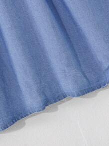 Vestido de mezclilla ligero y informal holgado para niñas preadolescentes de colores claros