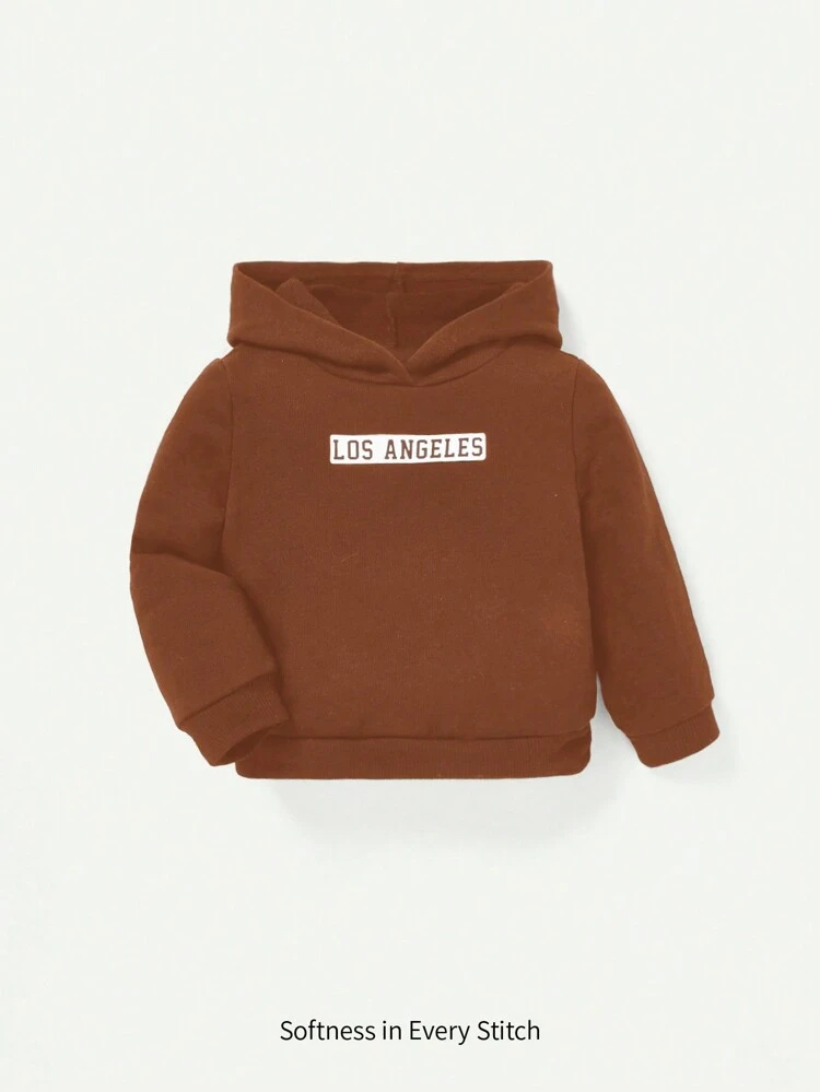 Baby Boy Letter Graphic Thermal Sweatshirt