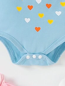 SHEIN 嬰兒女裝連鎖帶、帽子、網紗裙套裝，春夏季禮物首選，舒適、可愛、休閑 - 彩色 - 查看 5
