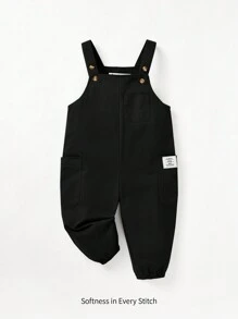 Cozy Pixies Baby Jungen Overall Jumpsuit Buchstabe Flicken, seitlicher Tasche,