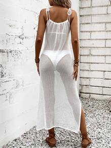 Breezaya 性感露背海灘度假時尚女士細肩帶連身裙 - 白色 - 查看 2