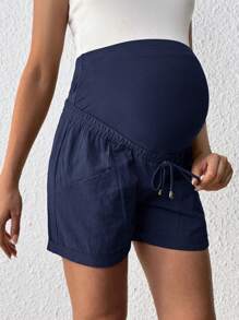 SHEIN Pregnant Women Fashionable High-Waisted Stretchy Pants With Simple Design For Maternity