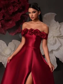 Vipgirl Elegantes Bankettkleid Für Damen Mit Hoher Taille Und Langem Bein - Rot - Übersicht 6