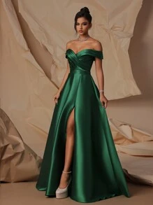 VIPGIRL High Waist Elegant Women Evening Party Dress, Show Your Long Legs Prom Semi Formal Wedding Guest Dress, For Birthday, Graduation, Homecoming - 綠色 - 查看 1