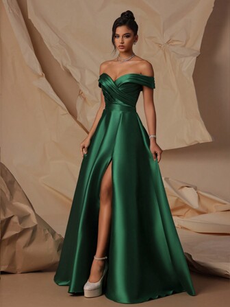  VIPGIRL Hochtailliertes elegantes Abendkleid für Damen, zeigt Ihre langen Beine, Abschlussball Halb-Formal Kleid für Hochzeitsgäste, für Geburtstag, Graduierung, Homecoming