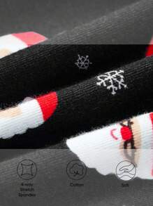 Cozy Pixies Bộ Pyjama vừa vặn cho bé trai, áo chui đầu cổ tròn họa tiết Giáng sinh và quần dài - màu đen - Xem 4