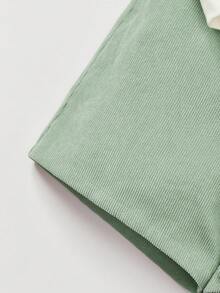 Cozy Pixies Baby Boy Solid Shirt & Overall Romper - Green - View 3