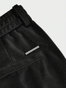 AKNOTIC Business Casual 2pcs Easy Care Stretch Black Summer Men's Knit Business Suit Set - Black - View 11