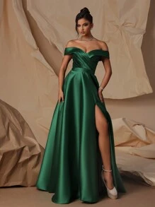 VIPGIRL High Waist Elegant Women Evening Party Dress, Show Your Long Legs Prom Semi Formal Wedding Guest Dress, For Birthday, Graduation, Homecoming - 綠色 - 查看 5