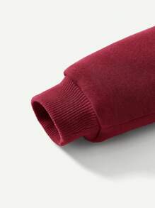 Cozy Pixies Baby Boys' Letter Print Round Neck Drop Shoulder Sweatshirt And Pants Two Piece Set - Burgundy - View 7