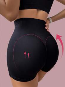 SHEIN 女士無縫高腰控制肚子提臀內褲塑身衣（單片裝） - 黑色 - 查看 5