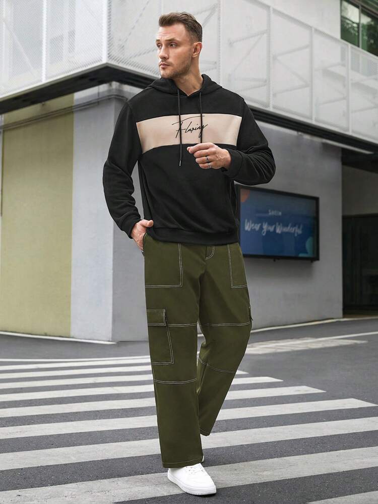 Woven Casual Straight-Leg Pants (Plus Size)