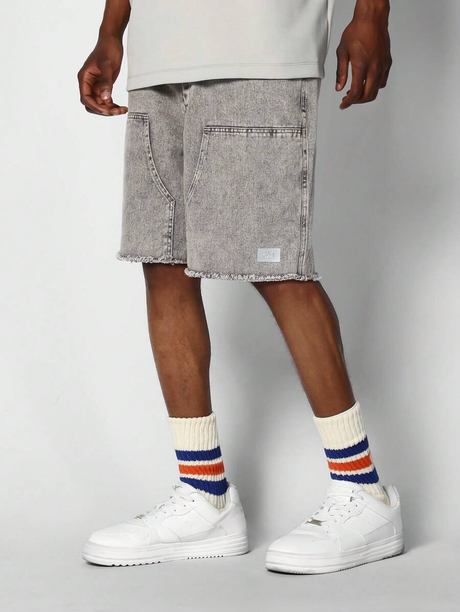 SUMWON Thợ mộc giặt Twill ngắn - Xám - Xem 1