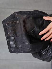 SHEIN 青少年男孩休闲运动拼色针织短裤，带字母印花二合一设计，采用网眼面料 - 彩色 - 查看 7