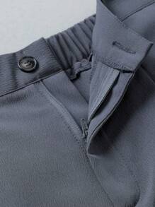 Calvaya 大码纯色斜口袋抽绳腰休闲裤，适合外出和通勤 - 淺灰色 - 查看 3