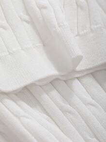 DAZY Áo len dệt kim xoắn màu trơn cho nam - Màu be - Xem 4