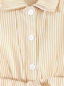 SHEIN Ranforama de tirantes sin mangas con botones a rayas de moda para niñas jóvenes, verano - Amarillo - Ver 3