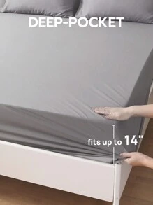 1pc New Upgrade! TPU 100% Waterproof Mattress Protector, Keep Your Mattress Dry & Clean, More Softness & Breathable, Deep Pocket,Grey - Grey - View 7