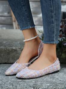 Fashionable Women Spring And Autumn Pointed-Toe Slip-On Shallow Flat Shoes With Hollow-Out Design, Comfortable And Slip-Resistant For Work, Parties, Shopping, Students With An Elegant And Elegant Style - Multicolor - View 7