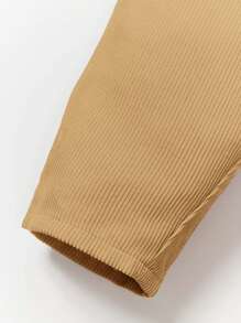 Cozy Pixies Baby Boy Solid Pocket Front Overall Jumpsuit - Khaki - View 3