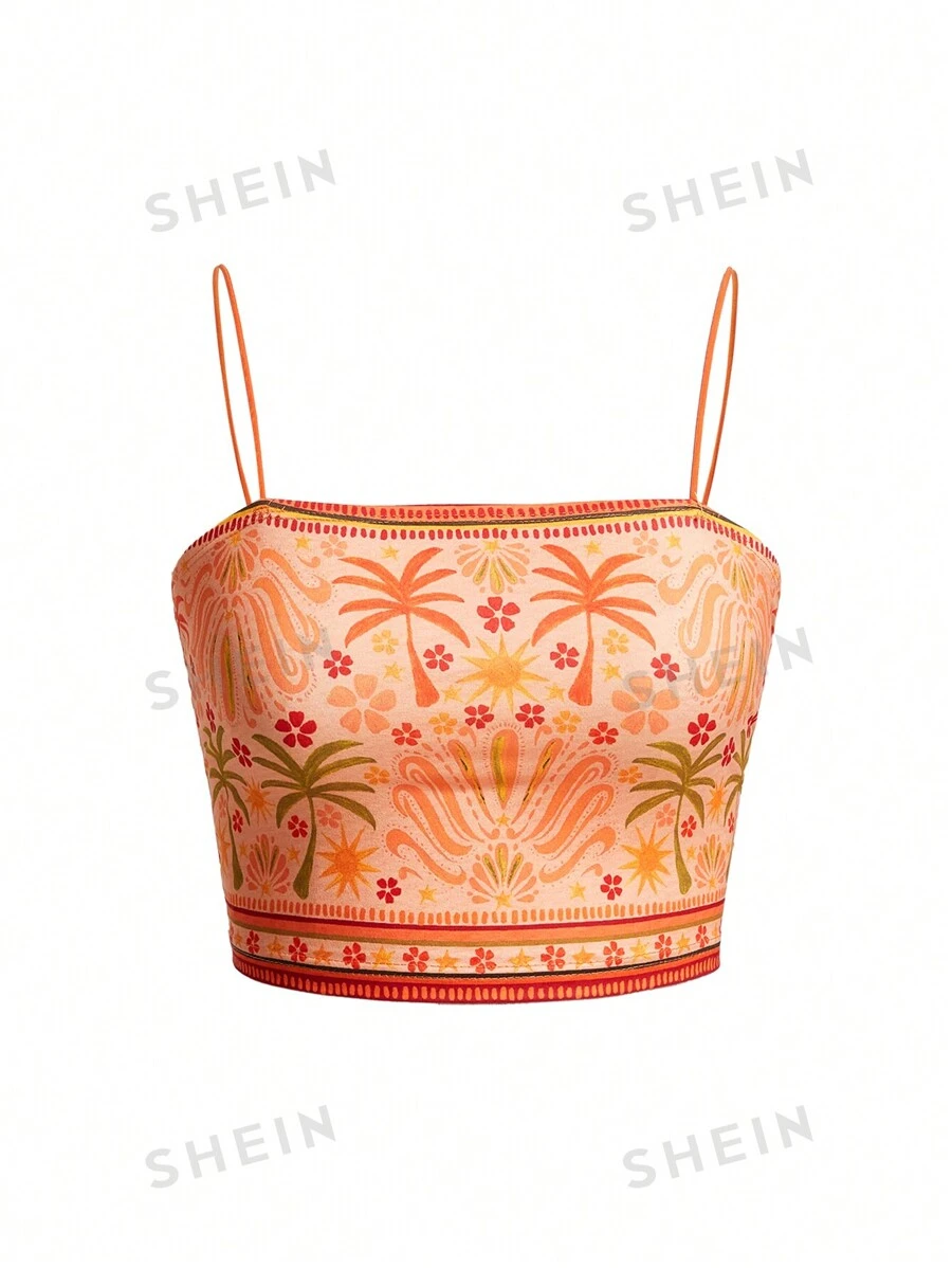 Marina Oliveira Top camisero informal de mujer con estampado tropical de plantas para verano, vacaciones, playa, salidas, festivales, vestimenta de Ibiza, estilo occidental