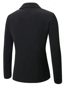 Manfinity Mode Männer Frühling und Herbst einfarbig gepolsterte Revers Langarm Business Reiseanzug Jacke