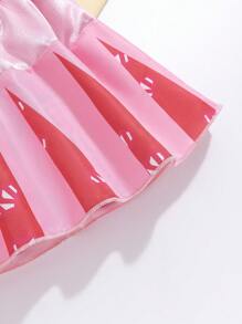 بدلة نسائية عصرية بدون أكمام وخيوط محبوكة للصيف وتتضمن التنورة والرداء: 3 قطع لزي الرضيعة بطراز الأبطال الصغيرة الأنيقة. - وردي - مشاهدة 5