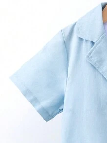 Cô gái trẻ Mexico Bộ đồ vải lanh ngày trẻ em ngắn tay và quần short thường ngày cho mùa hè - Màu Hồng Tươi - Xem 3