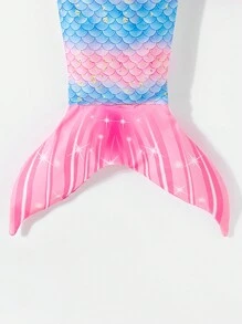 SHEIN Baby Girl Mermaid Costume Set - Cute Dress Up Outfit For Spring/Summer Parties And Fun - Multicolor - View 3