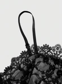ROMWE Đầm công chúa Gothic ren chắp vá Dark Lolita có thể điều chỉnh cho nữ - màu đen - Xem 4