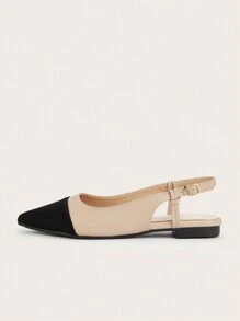 Zapatos planos elegantes franceses, zapatos elegantes con punta blanda y huecos, sandalias de media puntera para mujeres nobles
