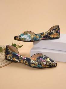 Modische Damenschuhe mit spitzen Zehen im Retro-Design, flache Schuhe mit Mehrfarbendesign und Cut Out für Frühling, Herbst und alle Jahreszeiten, bequeme Slip-resistente Schuhe für Partys, Shopping, Urlaub und Arbeit. - Verschiedenfarbig - Übersicht 6