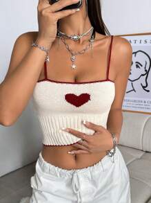 SHEIN Unity Top Feminina Tricotada de Primavera/Verão com Detalhe de Contraste na Barra, Para Uso Diário - Damasco - Visão 1