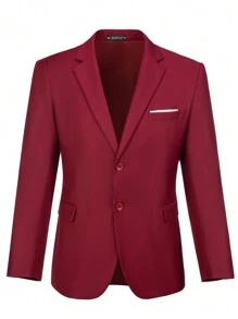 Furuyal Men's 3 PiecesSuit, Gentleman's Minimalist Slim Fit Single-Breasted Business Suit Set (Jacket, Vest, Pants), Suitable For Weddings, Parties, Holidays, Travel, Lightweight Burgundy, Size XS-3XL - Burgundy - View 4